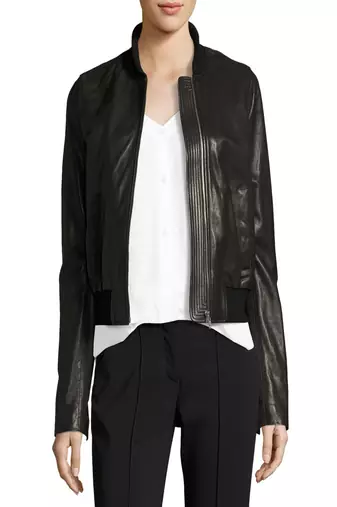 Womens genuine lambskin black leather motorcycle slim fit designer ladies biker jacket-cl-w361