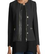 Womens genuine lambskin black leather motorcycle slim fit designer ladies biker jacket-cl-w362