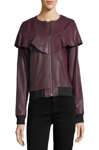 Womens genuine lambskin maroon leather motorcycle slim fit designer ladies biker jacket-cl-w363