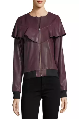 Womens genuine lambskin maroon leather motorcycle slim fit designer ladies biker jacket-cl-w363