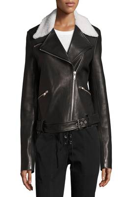women's black lambskin leather biker jacket classic moto zip style modern stylish 2
