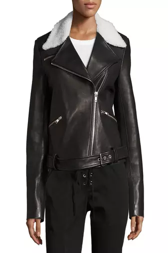 women's black lambskin leather biker jacket classic moto zip style modern stylish