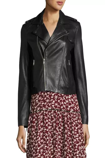 Womens genuine lambskin black leather motorcycle slim fit designer ladies biker jacket-cl-w367