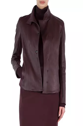 Womens genuine lambskin maroon leather motorcycle slim fit designer ladies biker jacket-cl-w369