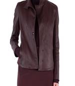 Womens genuine lambskin maroon leather motorcycle slim fit designer ladies biker jacket-cl-w369