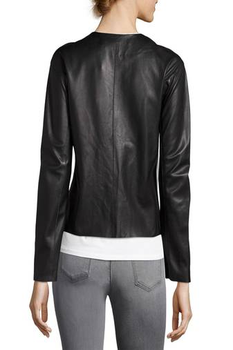 Womens genuine lambskin black leather motorcycle slim fit designer ladies biker jacket-cl-w376