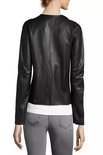 Womens genuine lambskin black leather motorcycle slim fit designer ladies biker jacket-cl-w376