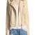 Womens genuine lambskin cream leather motorcycle slim fit designer ladies biker jacket-cl-w378