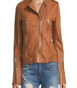 women's black lambskin leather biker jacket classic moto zip style modern versatile