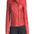 Womens genuine lambskin red leather motorcycle slim fit designer ladies biker jacket-cl-w380