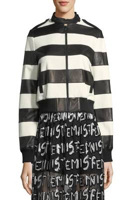women's black lambskin leather biker jacket classic moto zip style modern distinctive 1