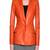 Womens genuine lambskin orange leather motorcycle slim fit designer ladies biker jacket-cl-w384