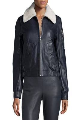 women's black lambskin leather biker jacket classic moto zip style modern deluxe 3