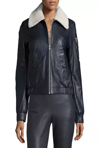 women's black lambskin leather biker jacket classic moto zip style modern deluxe