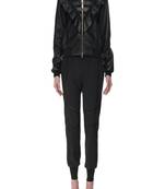 women's black lambskin leather biker jacket classic moto zip style modern elite