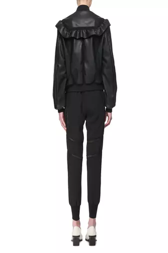 women's black lambskin leather biker jacket classic moto zip style modern elite
