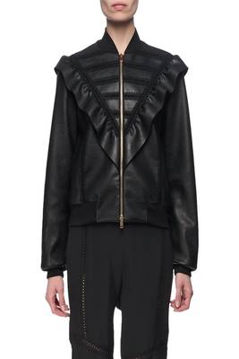 women's black lambskin leather biker jacket classic moto zip style modern elite 3