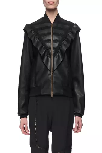 women's black lambskin leather biker jacket classic moto zip style modern elite