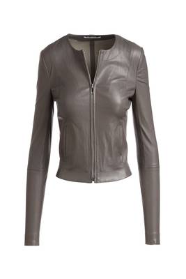 women's grey lambskin leather biker jacket classic moto zip style modern 4