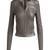 Womens genuine lambskin grey leather motorcycle slim fit designer ladies biker jacket-cl-w388