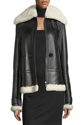 women's black lambskin leather biker jacket classic moto zip style modern select 3