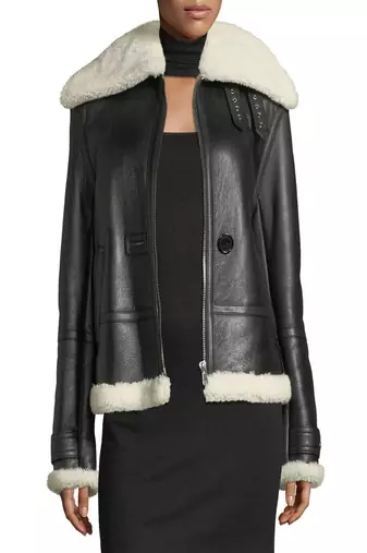 women's black lambskin leather biker jacket classic moto zip style modern select