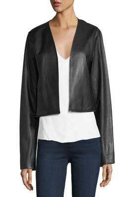 women's black lambskin leather biker jacket classic moto zip style modern unique 3