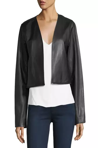 women's black lambskin leather biker jacket classic moto zip style modern unique