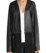 women's black lambskin leather biker jacket classic moto zip style modern unique