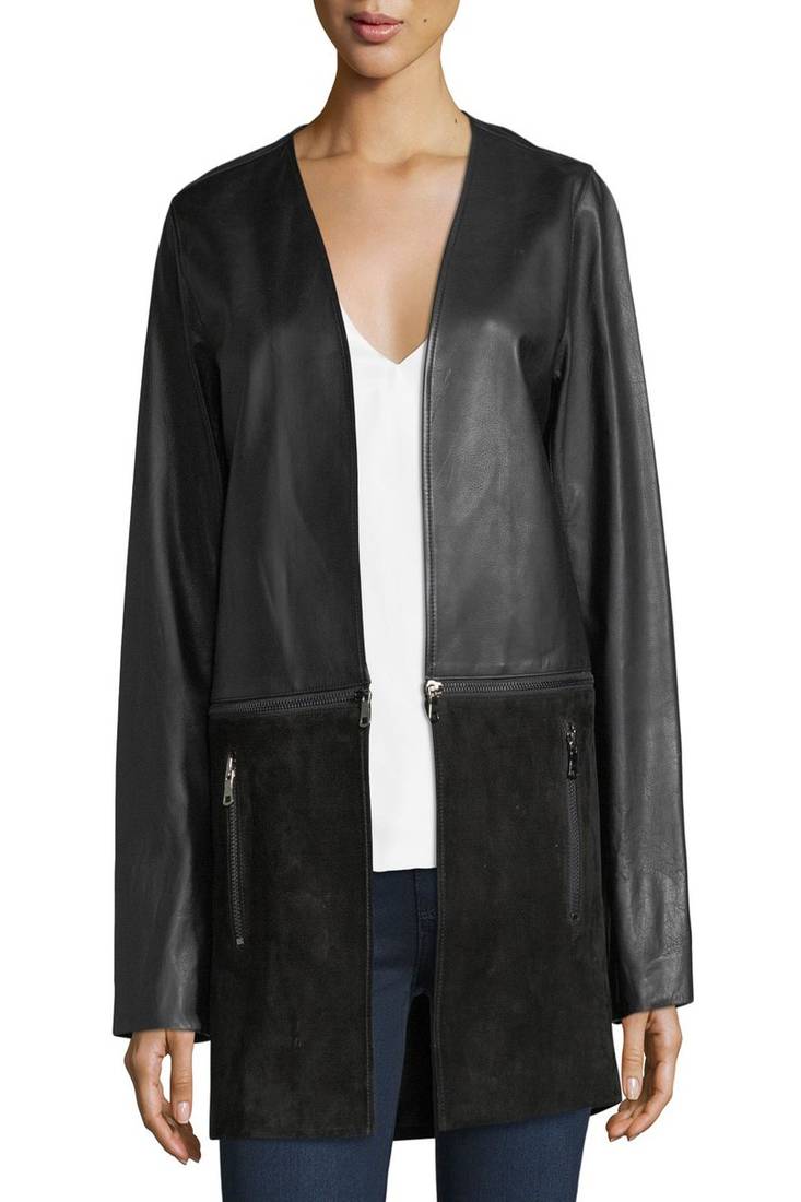 Womens genuine lambskin black leather motorcycle slim fit designer ladies biker jacket-cl-w391