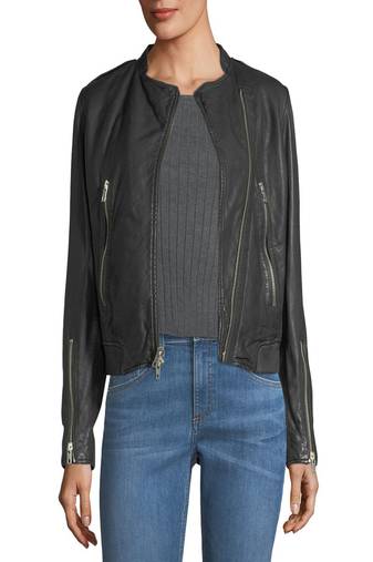 Womens genuine lambskin black leather motorcycle slim fit designer ladies biker jacket-cl-w396