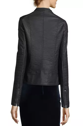 women's black lambskin leather biker jacket classic moto zip style modern pro