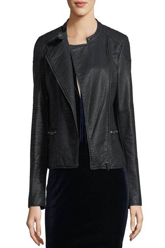Womens genuine lambskin black leather motorcycle slim fit designer ladies biker jacket-cl-w397
