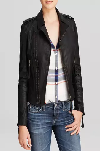 Womens genuine lambskin black leather motorcycle slim fit designer ladies biker jacket-cl-w398