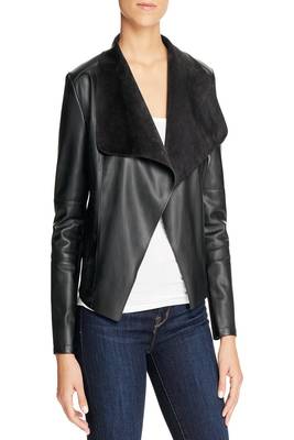 women's black lambskin leather biker jacket classic moto zip style modern featured 1