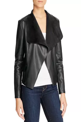 Womens genuine lambskin black leather motorcycle slim fit designer ladies biker jacket-cl-w400