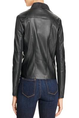 women's black lambskin leather biker jacket classic moto zip style modern featured 2