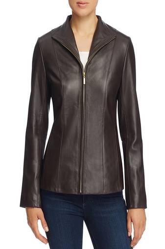 Womens genuine lambskin brown leather motorcycle slim fit designer ladies biker jacket-cl-w401
