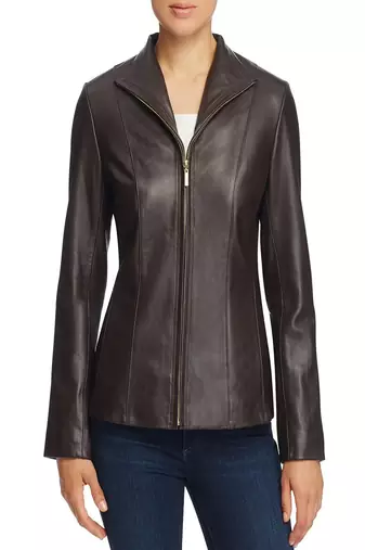 Womens genuine lambskin brown leather motorcycle slim fit designer ladies biker jacket-cl-w401