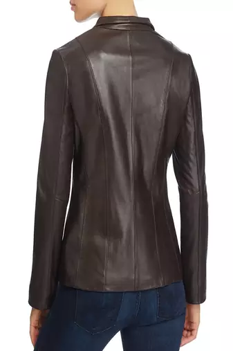 women's brown lambskin leather biker jacket classic moto zip style fine