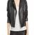 Womens genuine lambskin black leather motorcycle slim fit designer ladies biker jacket-cl-w403