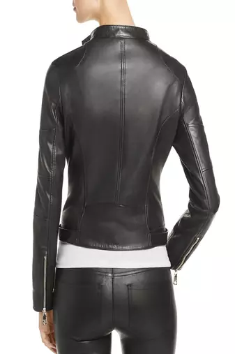 women's black lambskin leather biker jacket classic moto zip style stylish premium