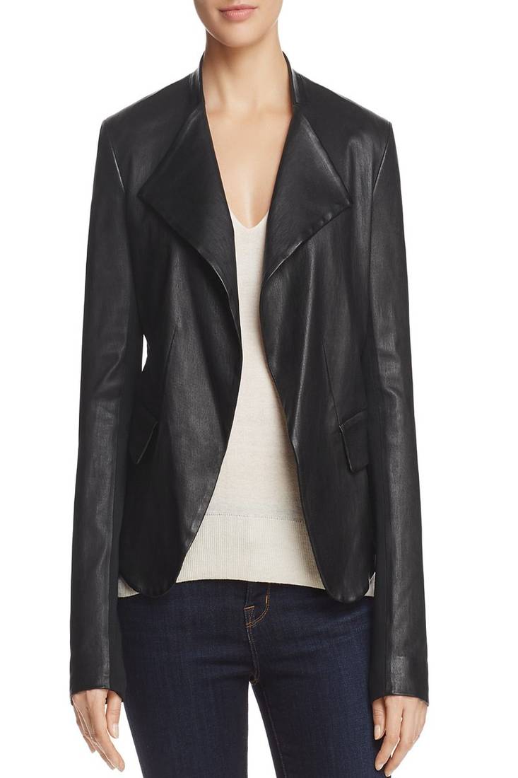 Womens genuine lambskin black leather motorcycle slim fit designer ladies biker jacket-cl-w404