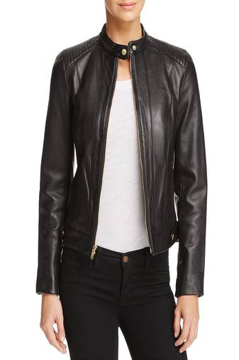 women's black lambskin leather biker jacket classic moto zip style stylish stylish