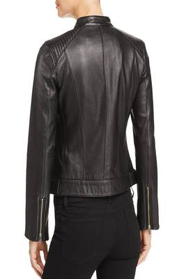 women's black lambskin leather biker jacket classic moto zip style stylish stylish 2