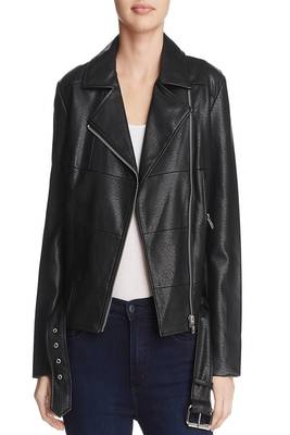 women's black lambskin leather biker jacket classic moto zip style stylish genuine 1