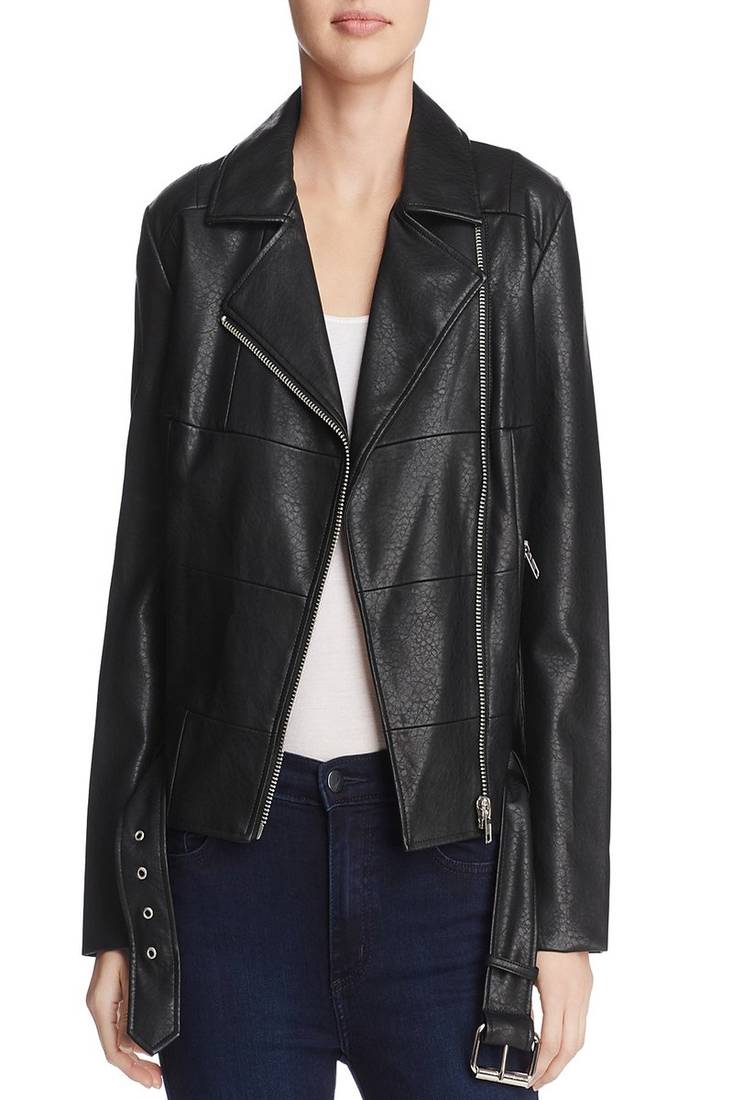Womens genuine lambskin black leather motorcycle slim fit designer ladies biker jacket-cl-w409