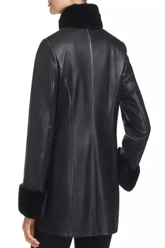 women's black lambskin leather coat classic moto zip style