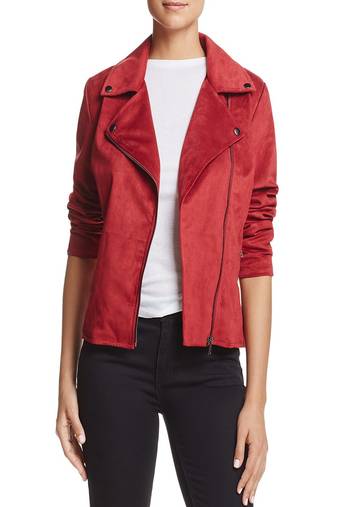 Womens genuine lambskin red leather motorcycle slim fit designer ladies biker jacket-cl-w411