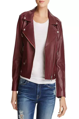 Womens genuine lambskin maroon leather motorcycle slim fit designer ladies biker jacket-cl-w412